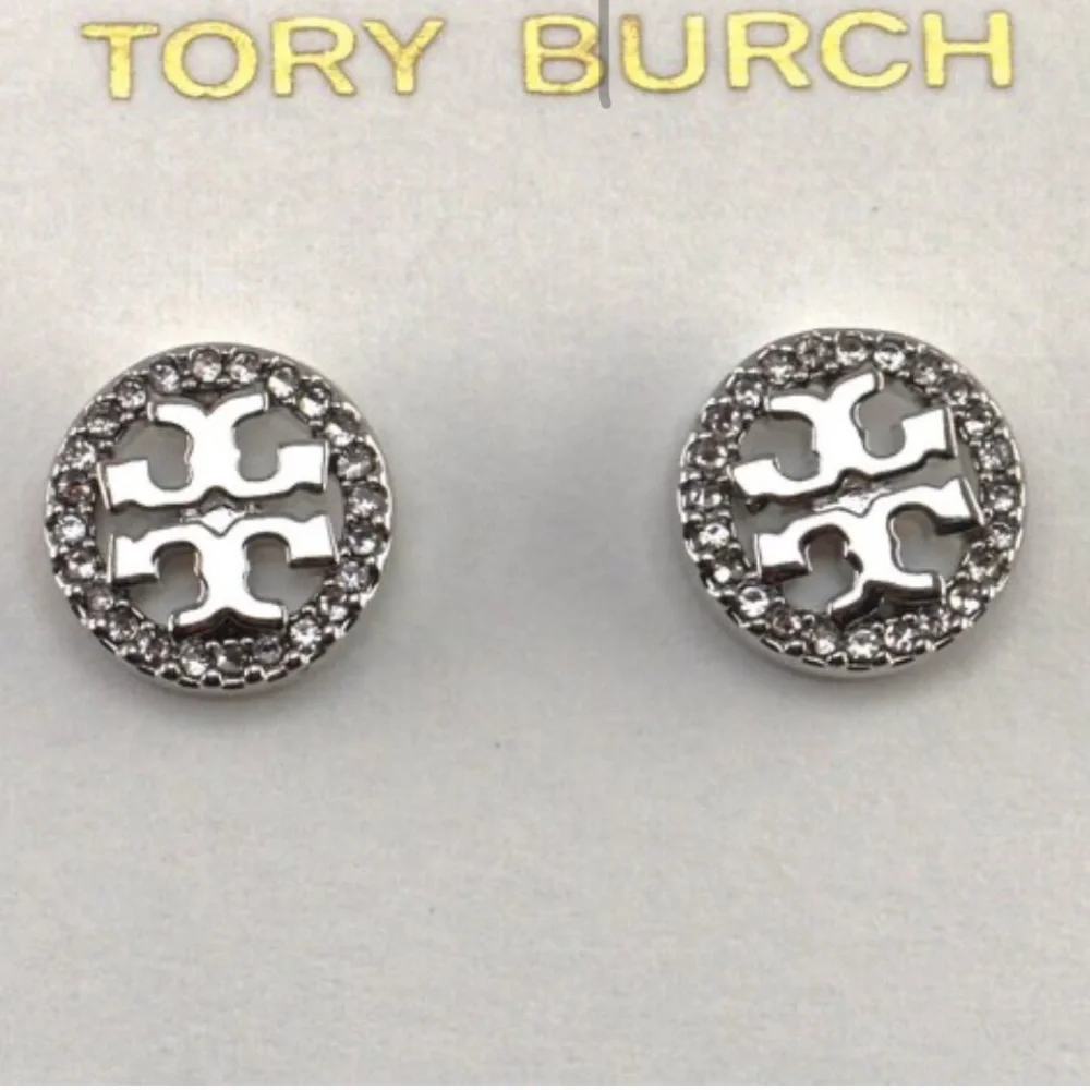 Tory Burch Miller Pave'Stud Earrings - Picture 3 of 9